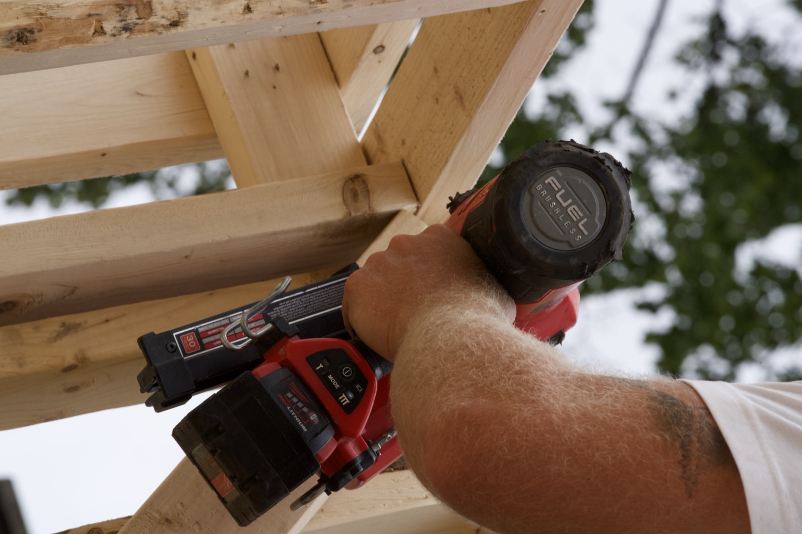 Close-up of framing work on a Halpern & Co. build