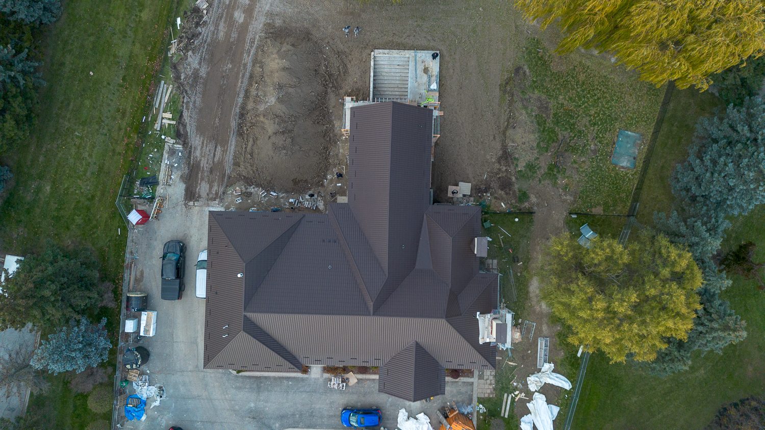 Top-down view of floor structure during a Halpern & Co. managed build