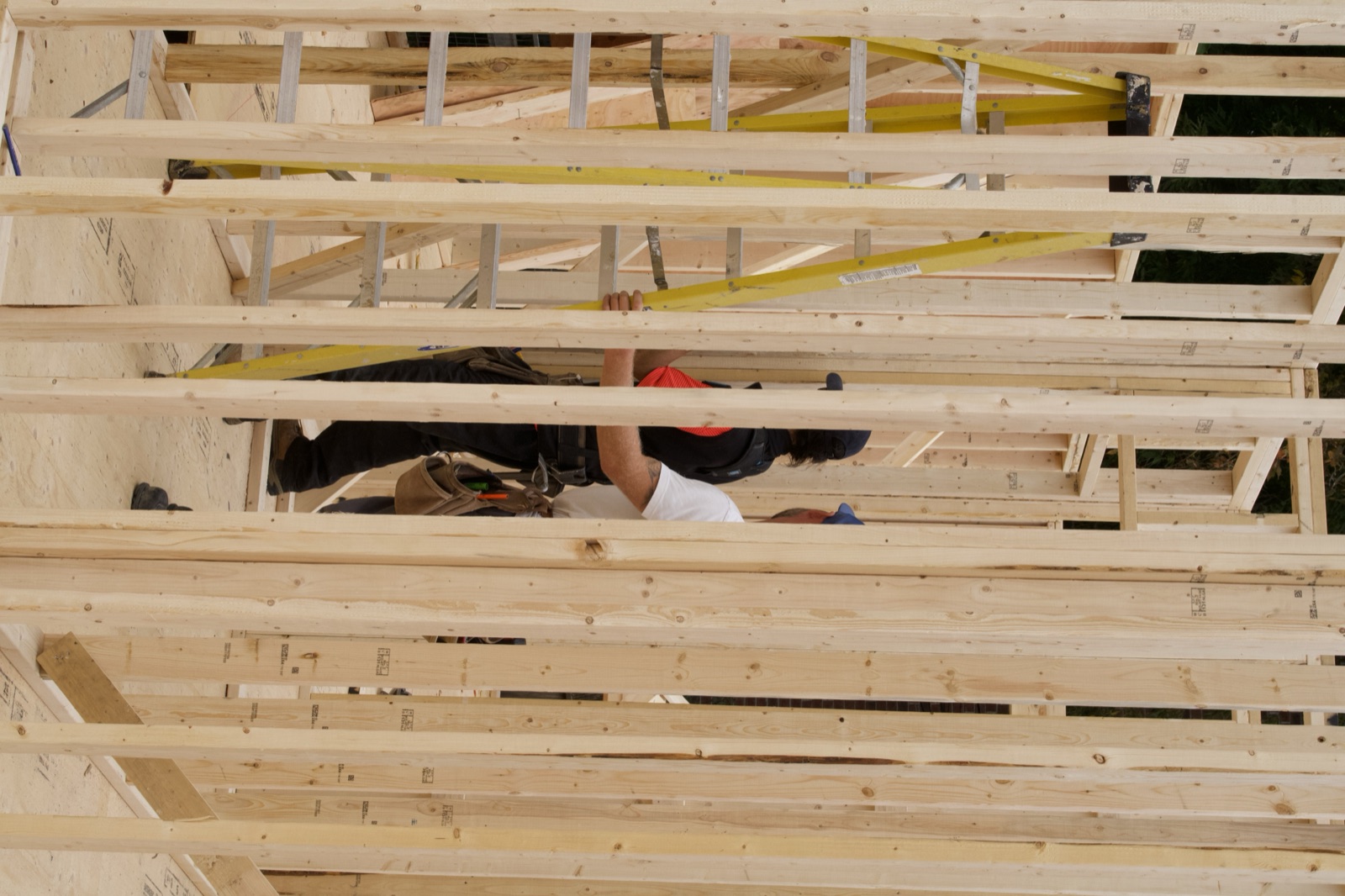 Top-down view of floor structure during a Halpern & Co. managed build