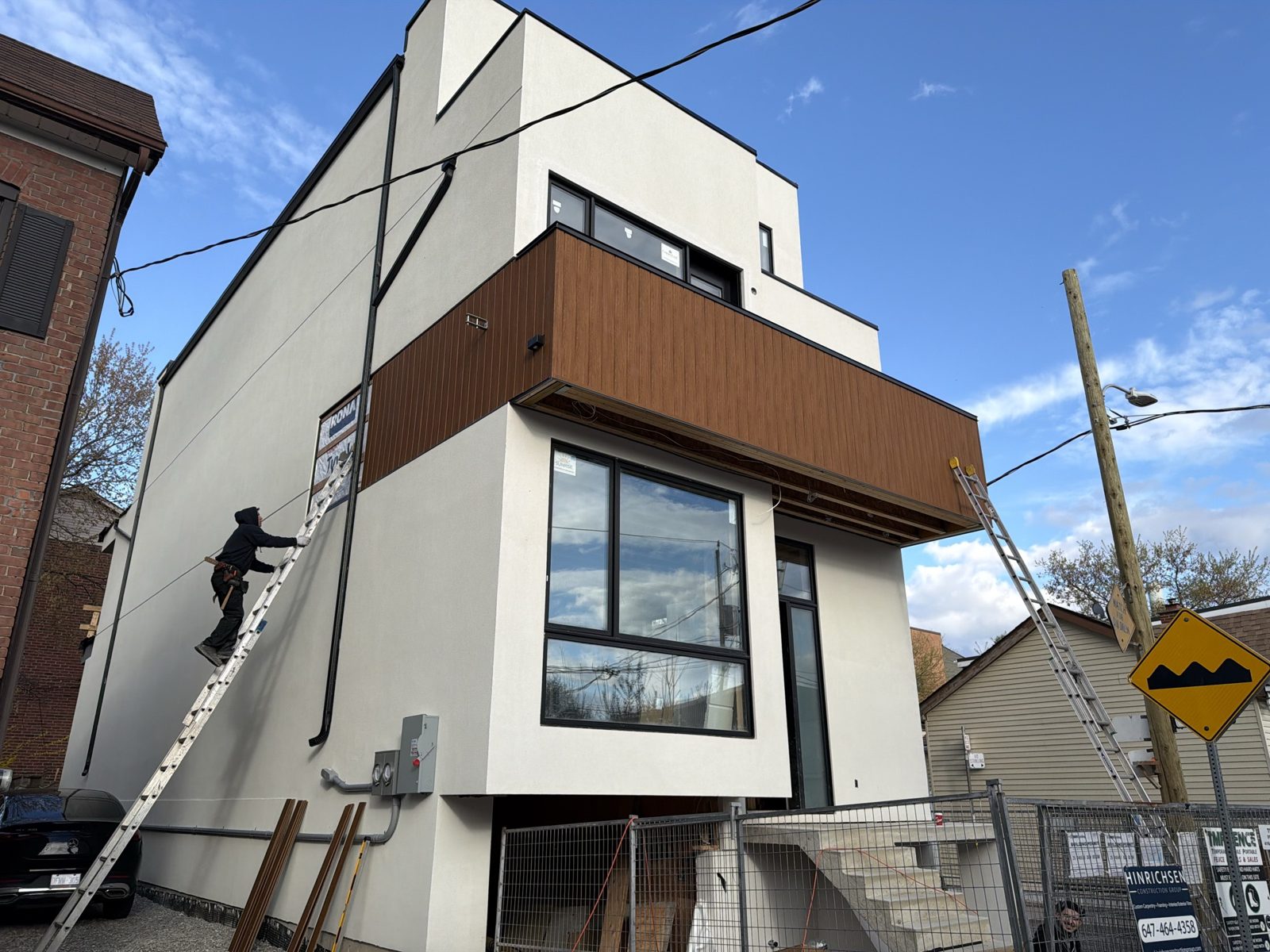 Completed three-storey infill home at 87 Knox Avenue, Leslieville, built by Halpern & Co.